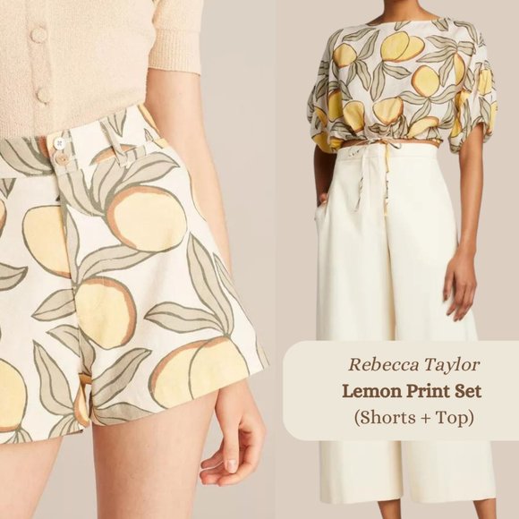 Rebecca Taylor Lemon-Print Short & Top (Set)